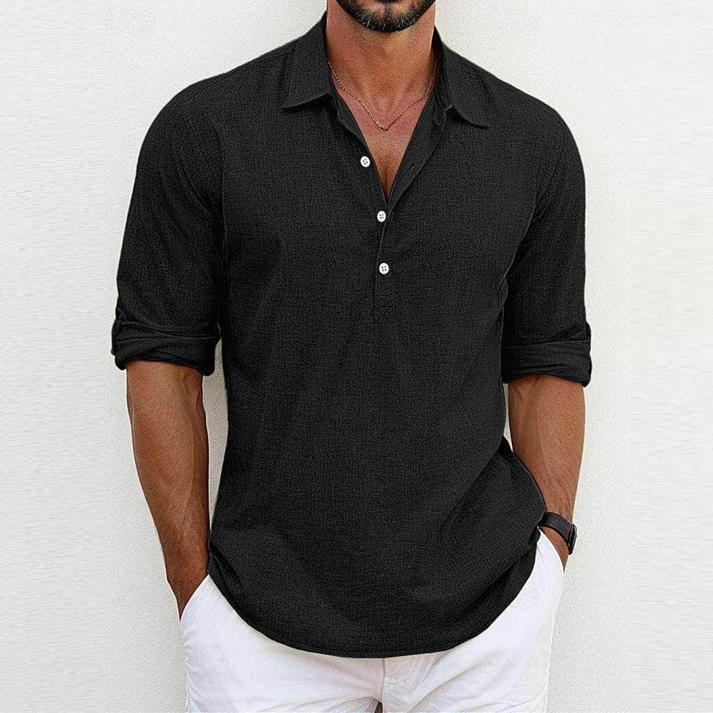 Men’s Solid Polo Collar Shirt – Casual & Stylish, Buy Now! - ZA-Zola