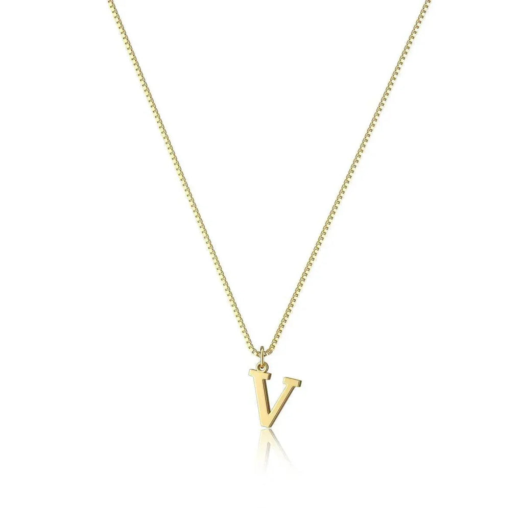 Gold Letter Pendant Necklace – Personalized Charm - ZA-Zola