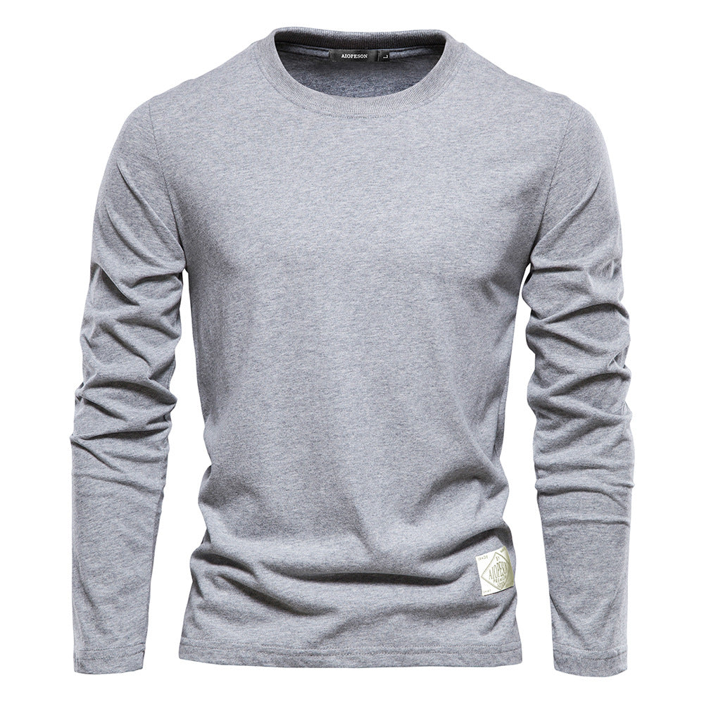 Men’s Casual Cotton Base Shirt – Round Neck Exercise & Leisure Essential