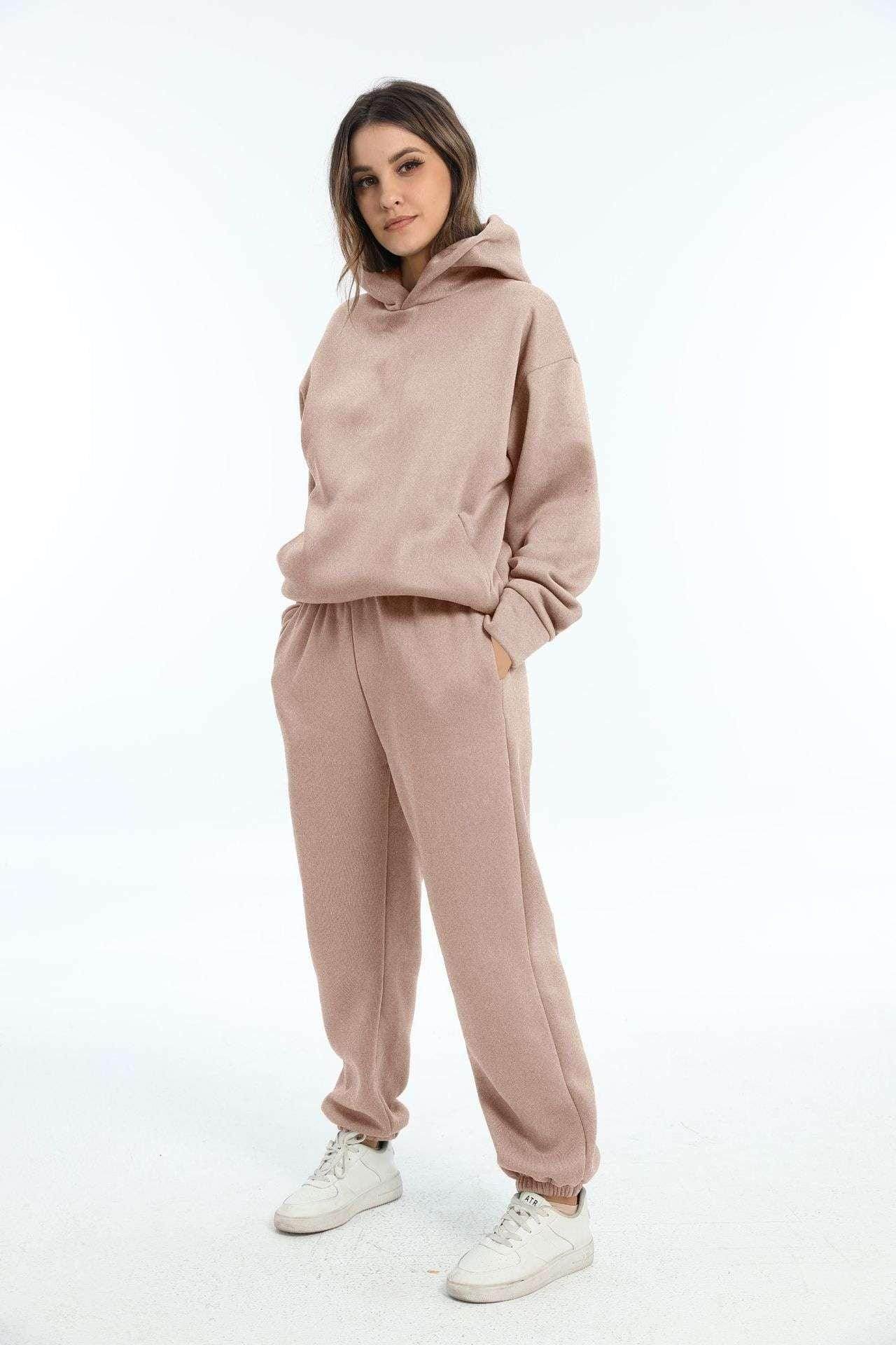 Simple Solid Color Hooded Suit – Shop Now! - ZA-Zola