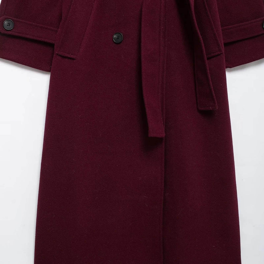 Shop Retro Loose Double-Breasted Trench Coat with Belt - ZA-Zola
