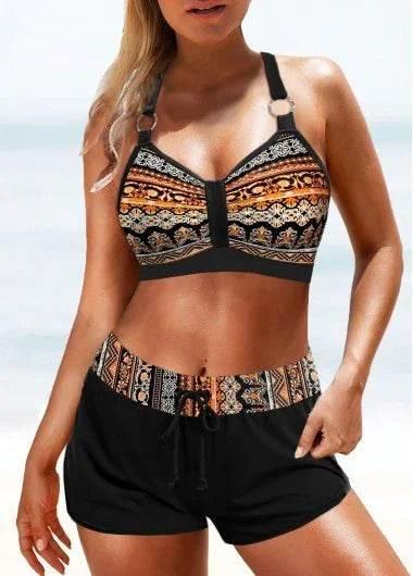 High Waist Floral Bikini – Sexy Beach Split Set - ZA-Zola