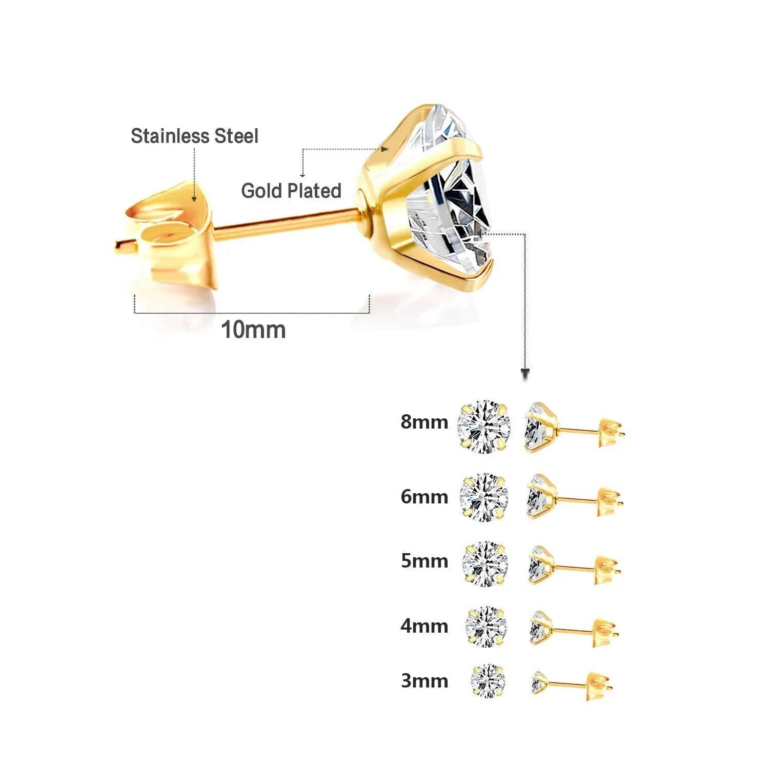 White Diamond Stud Earrings for Everyday Elegance - ZA-Zola