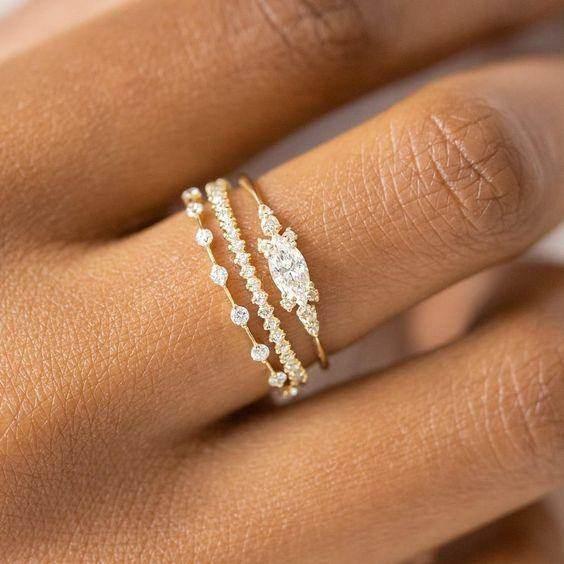 Gold Fashion Ring Set – 3 or 4-Piece for Women - ZA-Zola