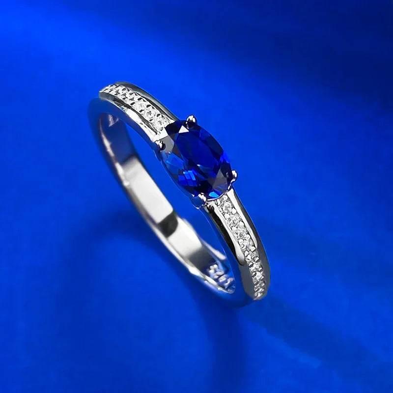 S925 Silver Sapphire Crown Ring for Women - ZA-Zola