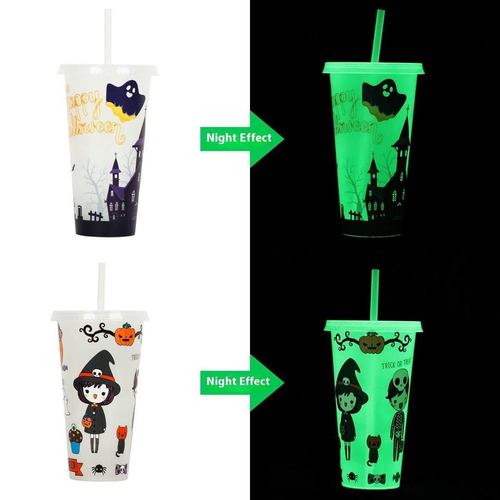 ZA-Zola 720ml Halloween Luminous Straw Cup - ZA-Zola