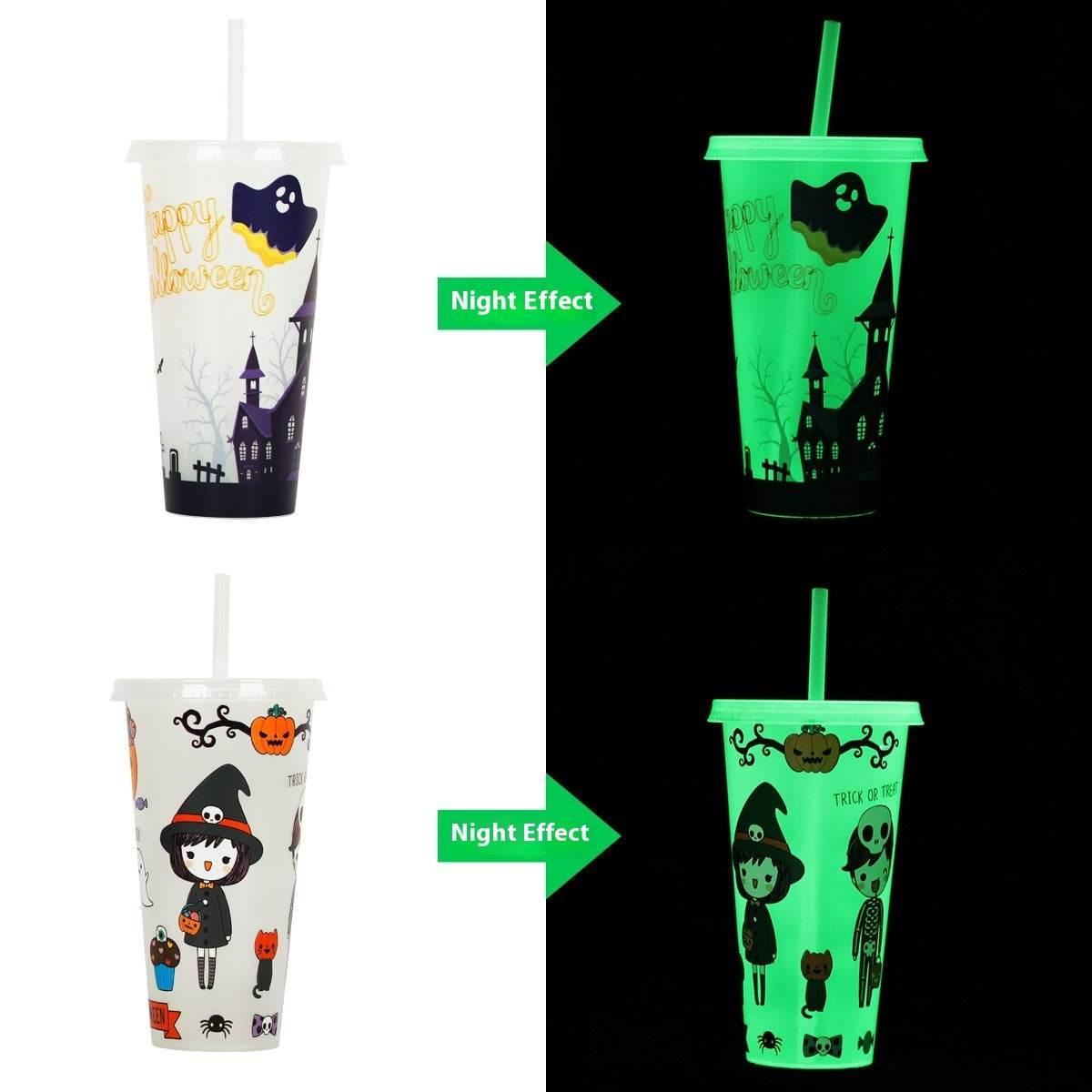 ZA-Zola 720ml Halloween Luminous Straw Cup - ZA-Zola