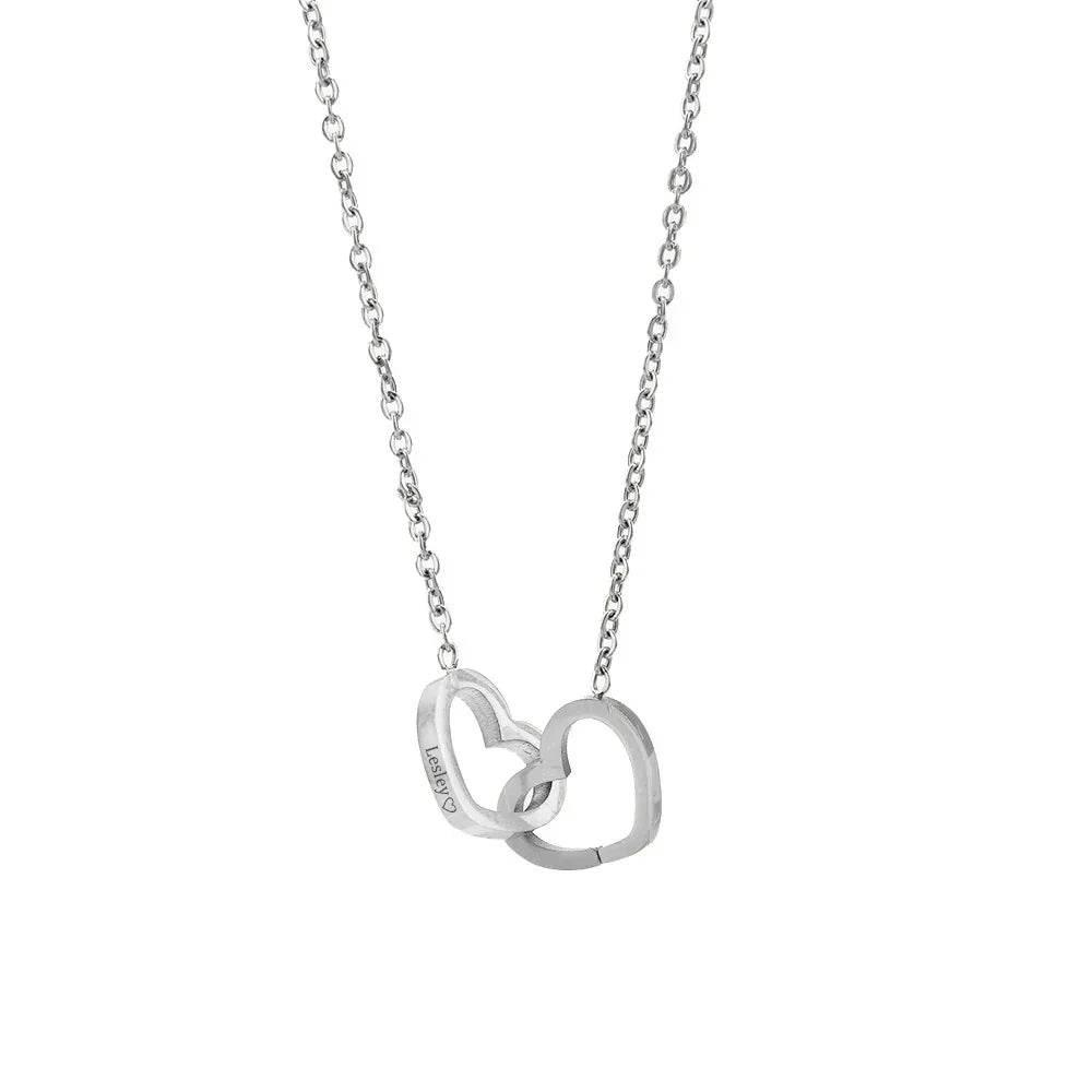 Custom Double Heart Name Necklace – Personalized Gift for Women - ZA-Zola