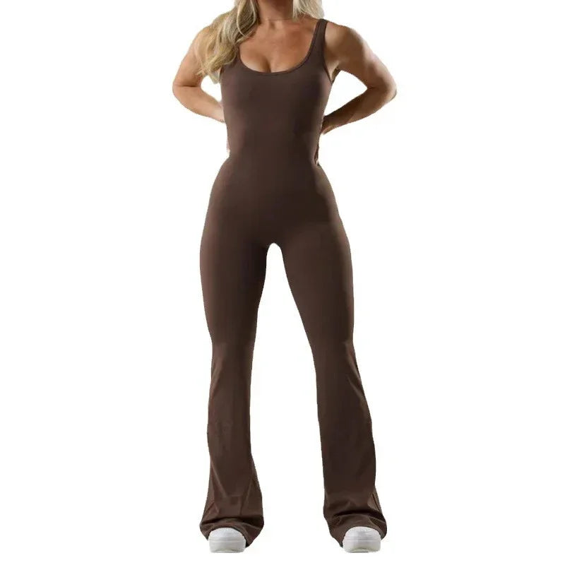 Tight Yoga Bodysuit Casual Hollow Seamless Jumpsuit for Women - ZA-Zola