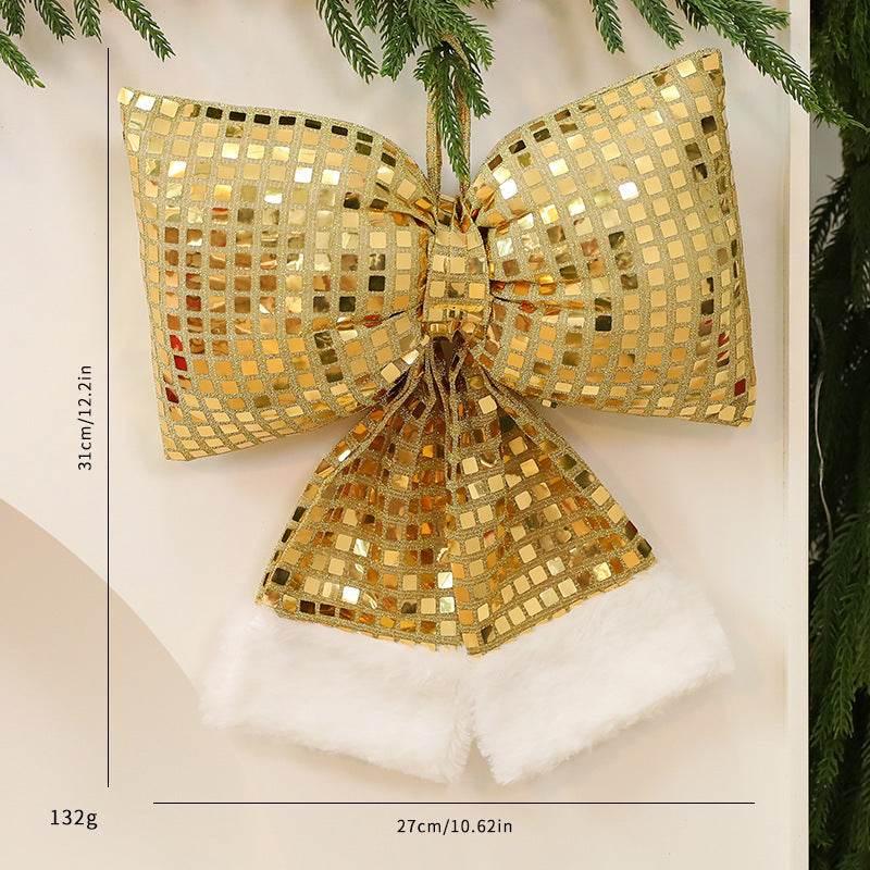 Mirror Bow Christmas Decoration for Tree | Gold, Silver & Red - ZA-Zola
