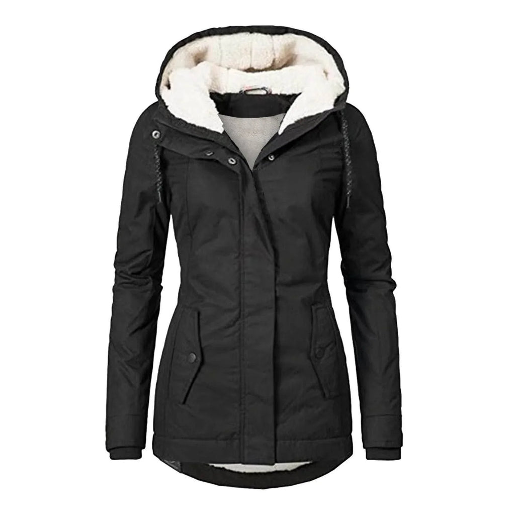 Warm Winter Hooded Jacket | Fleece Zip-Up Women's Casual Coat - ZA-Zola