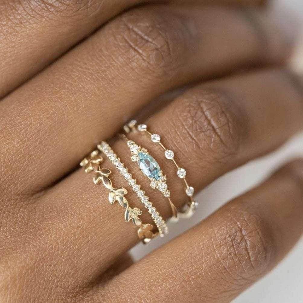 Gold Fashion Ring Set – 3 or 4-Piece for Women - ZA-Zola