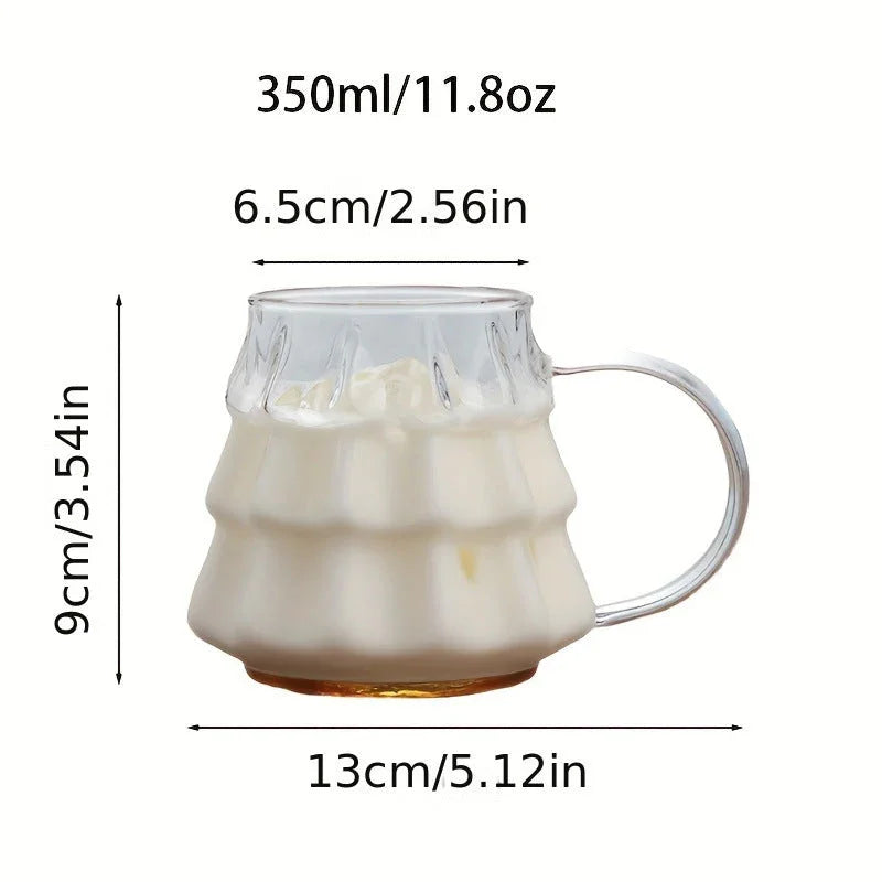 Christmas Glass Mug | Transparent Coffee & Ice Cup 350ml - ZA-Zola