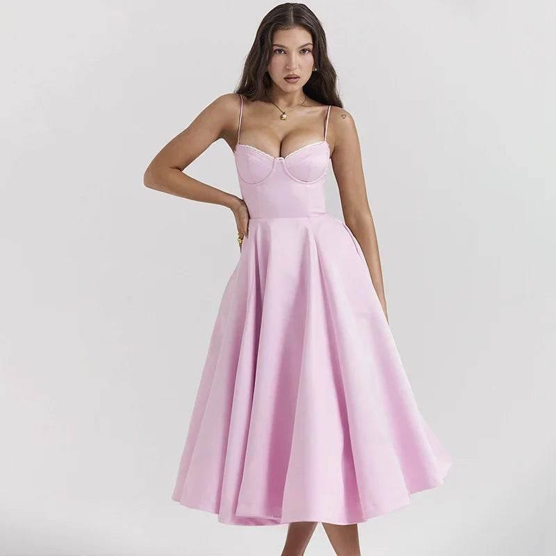 Slim-Fit Corset Swing Sling Dress – Chic & Flattering - ZA-Zola