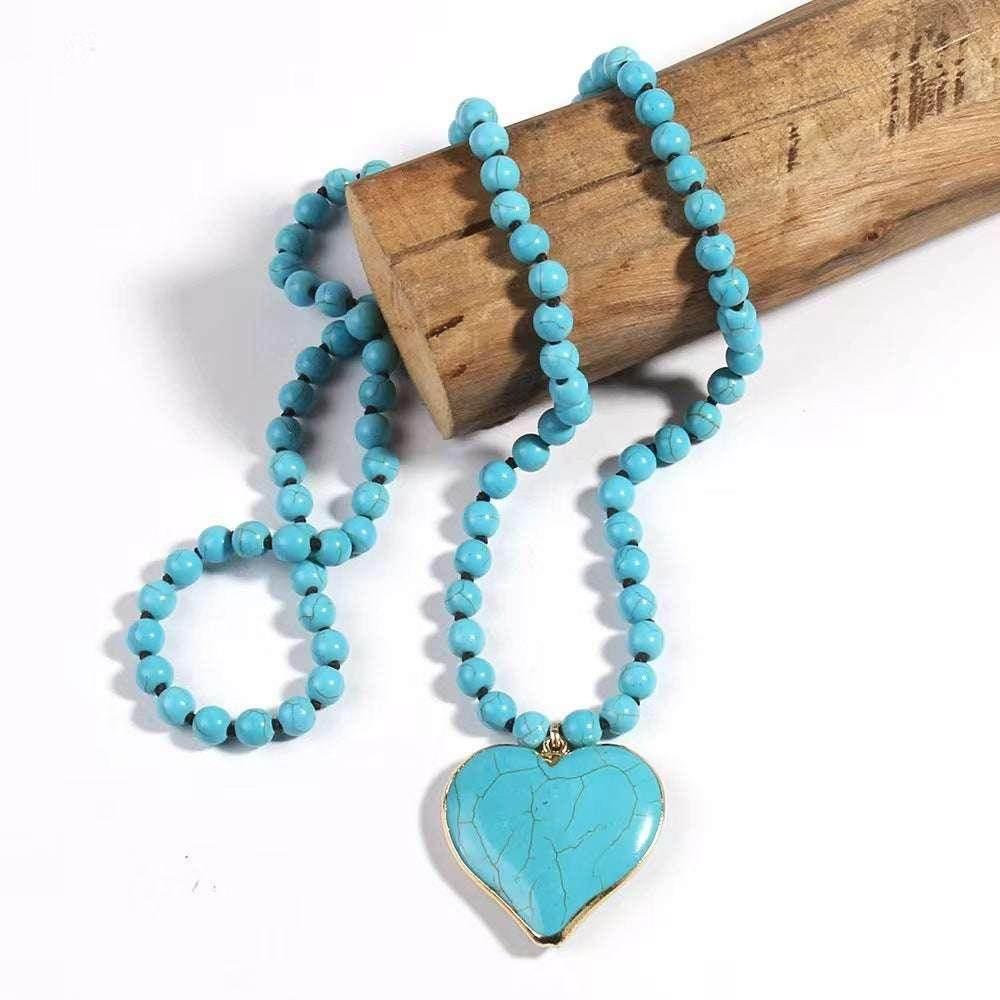Boho Heart Beaded Necklace – Handmade & Ethnic - ZA-Zola