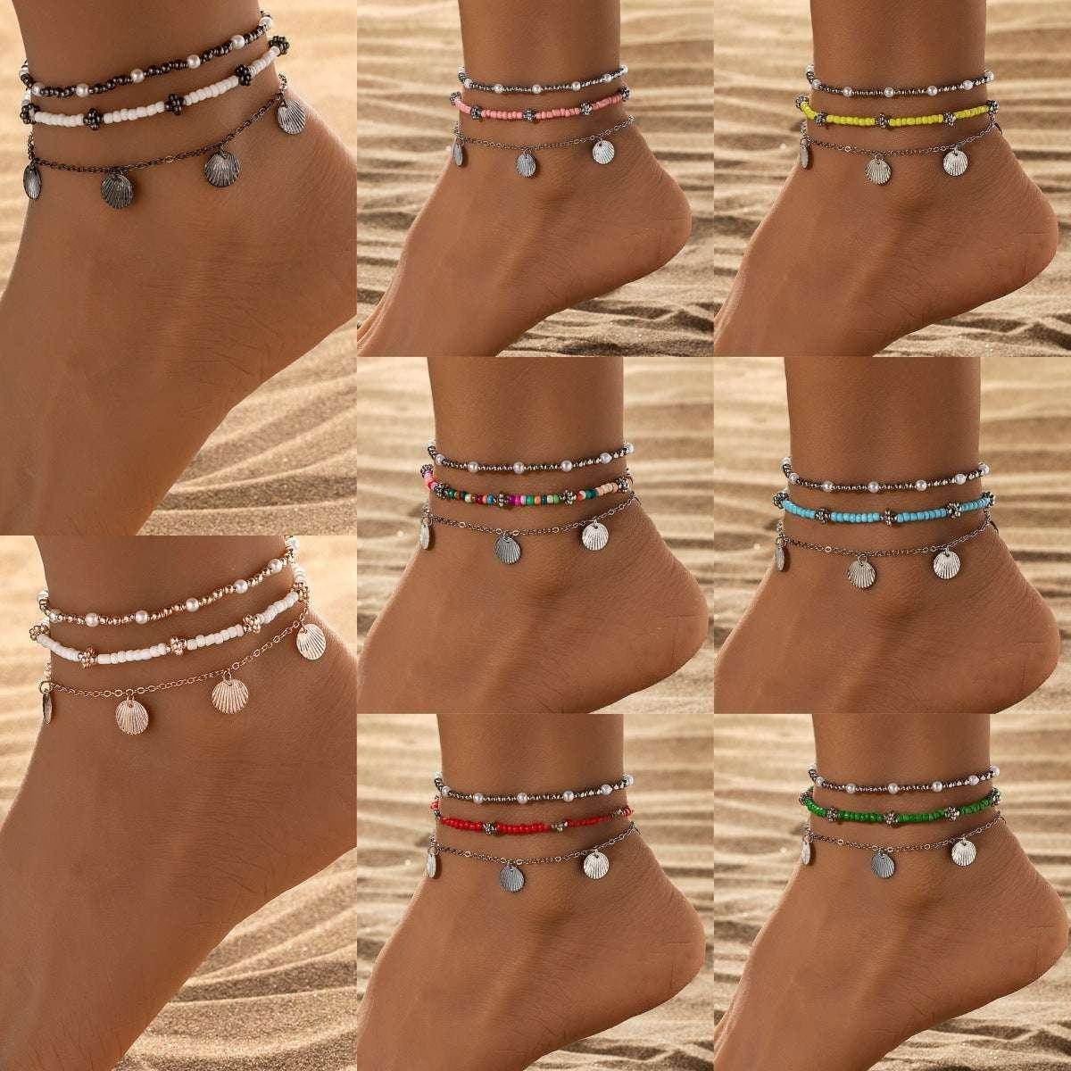 Double Heart Turquoise Anklet – Fashion Vacation Style - ZA-Zola