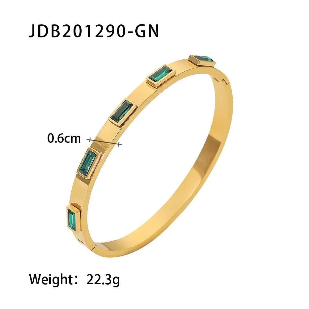 Gold-Plated Zirconia Bracelet – Stainless Steel Chic - ZA-Zola