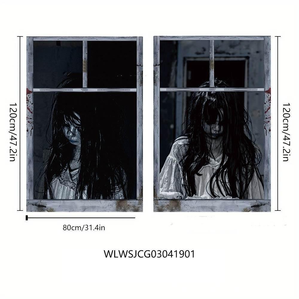 ZA-Zola 3D Witch Halloween Window Cover Decor - ZA-Zola
