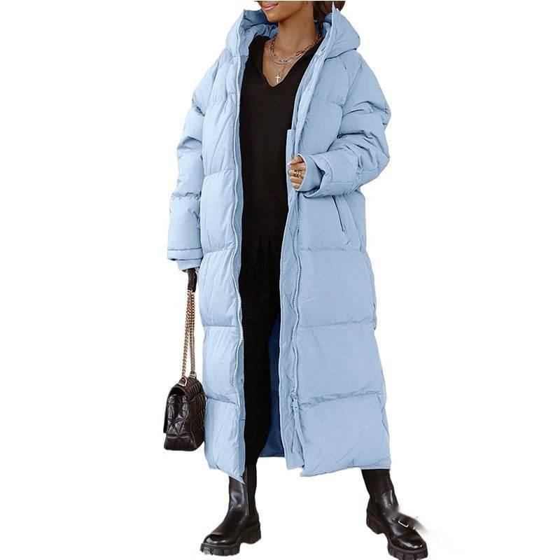 Hooded Long Casual Zip Coat – Stylish Women's Outerwear - ZA-Zola