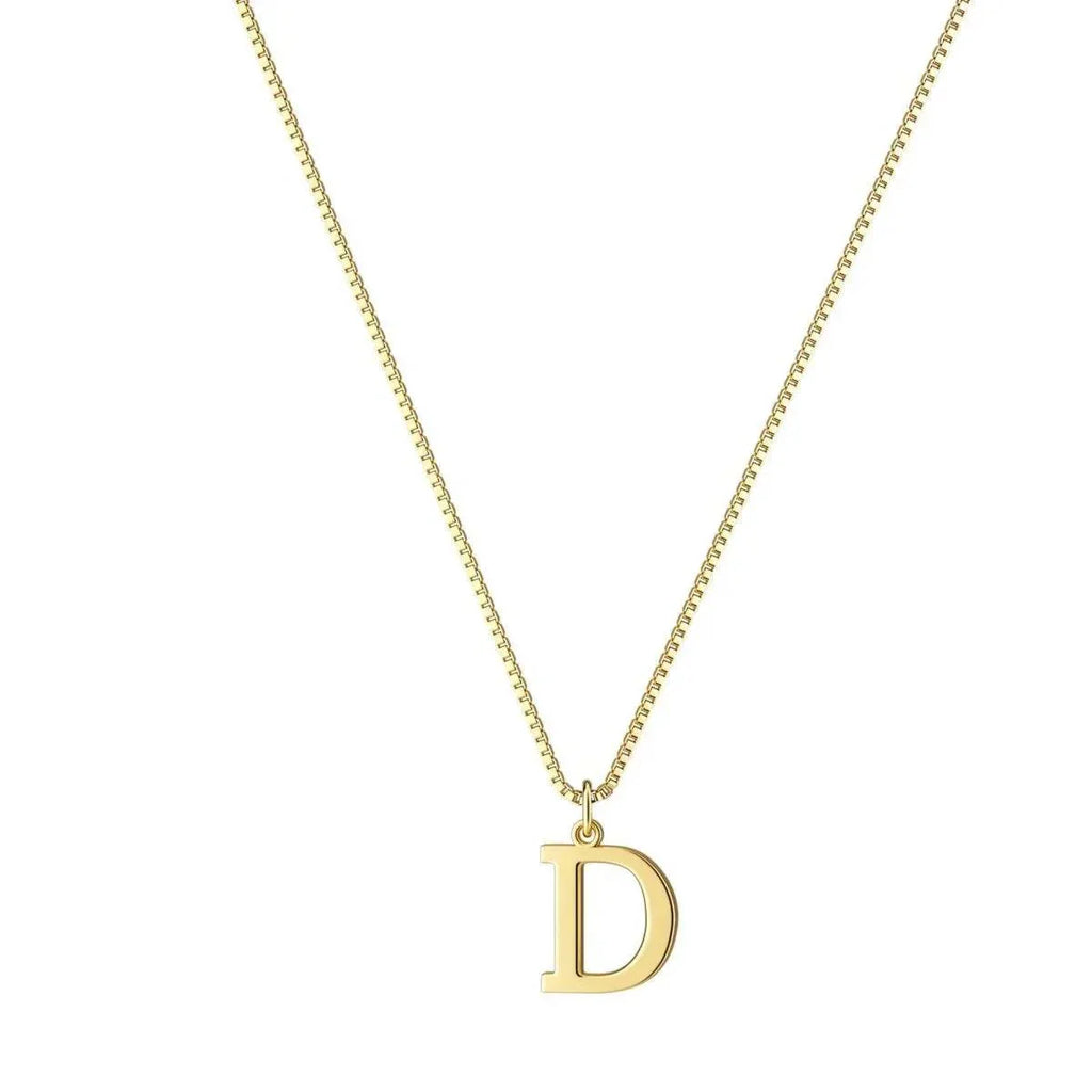 Gold Letter Pendant Necklace – Personalized Charm - ZA-Zola
