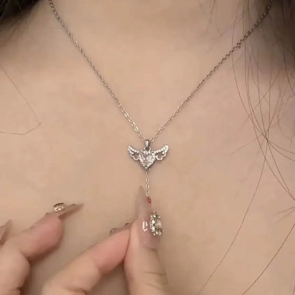 Cupid Heart Angel Wings Necklace – Love Jewelry Gift | ZA-Zola UK - ZA-Zola