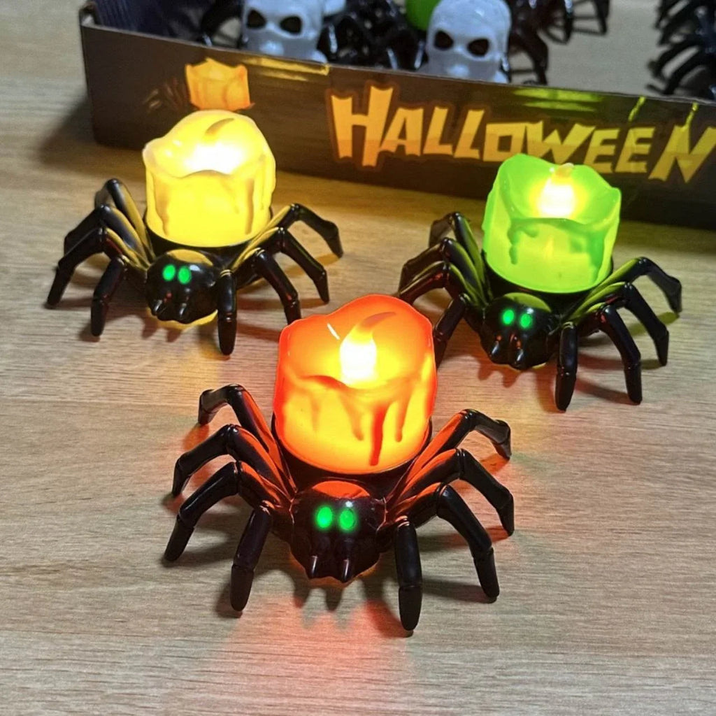 Halloween Pumpkin Spider Candle Light – Creepy Glow - ZA-Zola