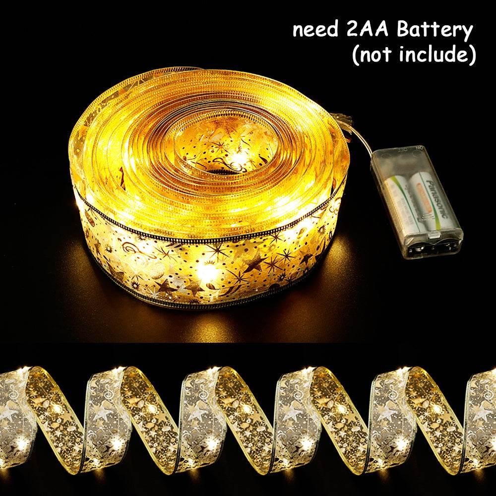 Fairy Lights Christmas Ribbon Bow Tie LED Decor - ZA-Zola