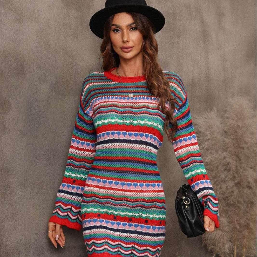 Women’s Patchwork Knit Cutout Dress - ZA-Zola