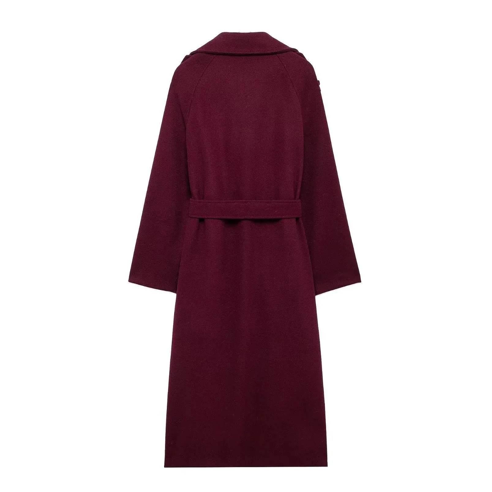 Shop Retro Loose Double-Breasted Trench Coat with Belt - ZA-Zola