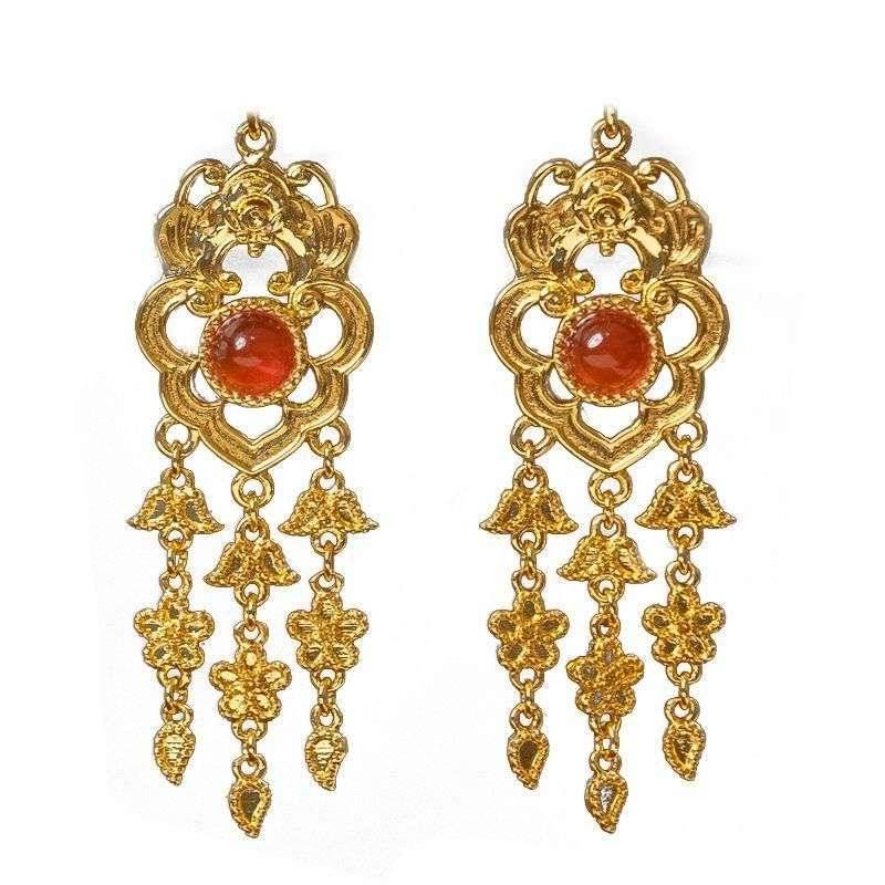 Chinese Bat Tassel Earrings – Blue & White Style - ZA-Zola