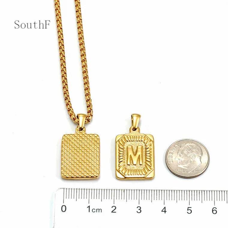 18K Gold Letter Pendant Pearl Chain Necklace - ZA-Zola