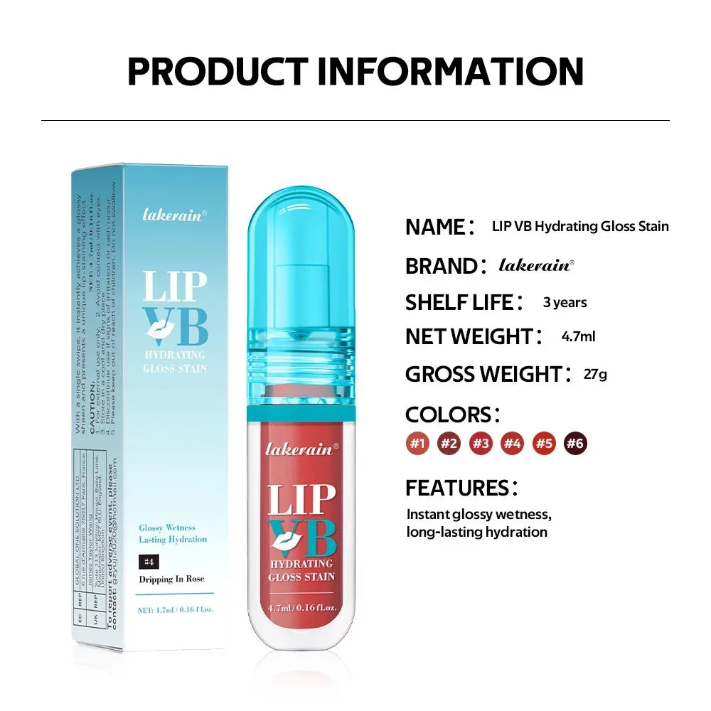 Lakerain Vitamin B Lip Gloss – Hydrating Moisturizing Lip Lacquer - ZA-Zola