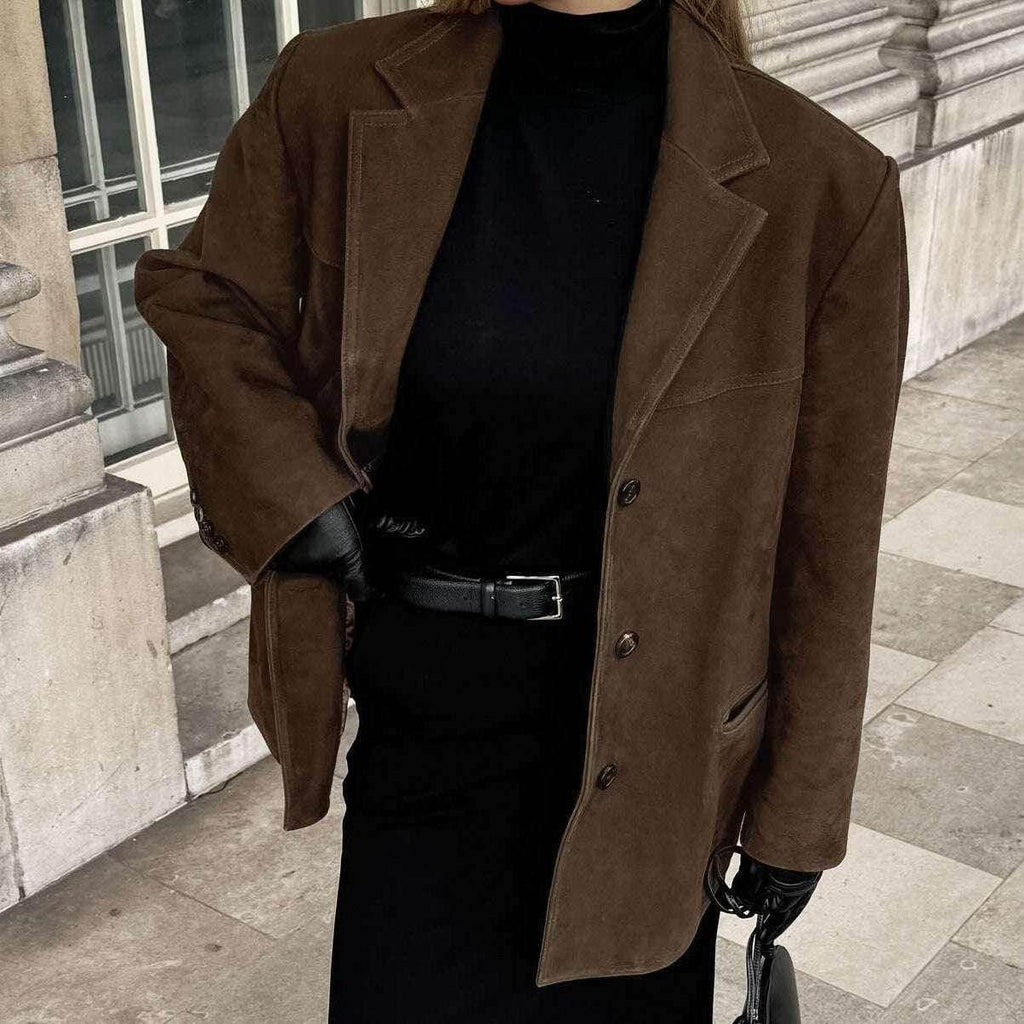 Brushed Velvet Suede Jacket for Women - ZA-Zola