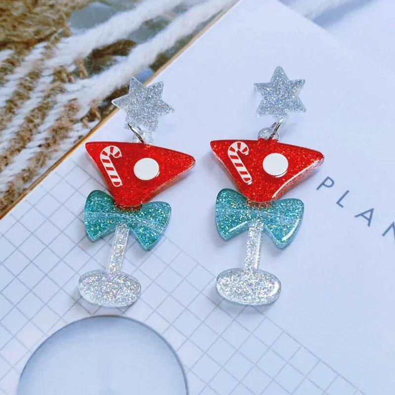 Sweet Rhinestone Christmas Tree Earrings – Festive Holiday Jewelry - ZA-Zola
