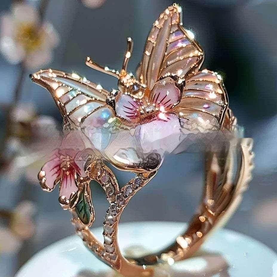 Elegant Butterfly Ring for Women Adjustable Open - ZA-Zola