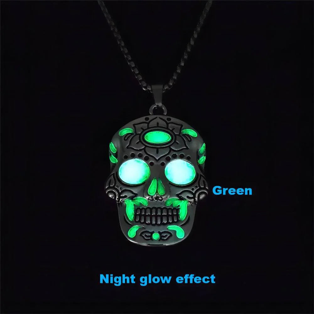 ZA-Zola Luminous Skull Lotus Necklace - ZA-Zola