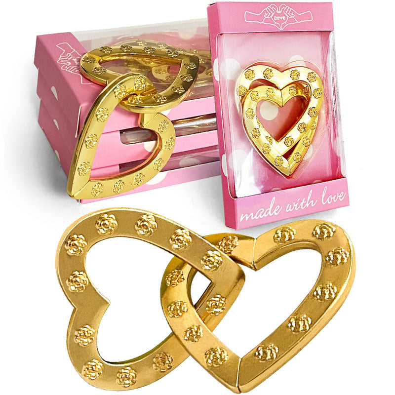 Creative Valentine’s Day Gift Double Love Ornament – Gold