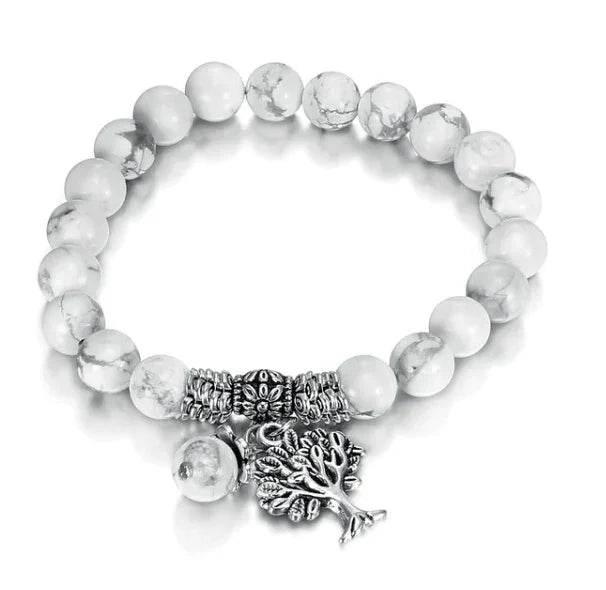 Vintage White Turquoise Bead Bracelet for Women - ZA-Zola