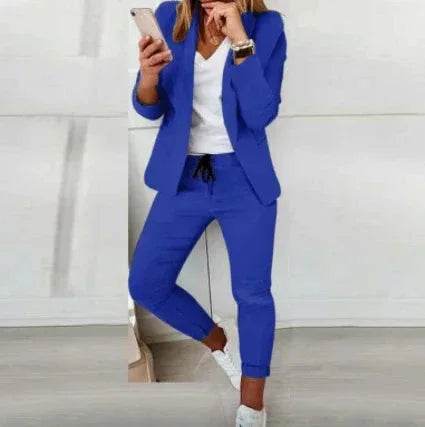 Lapel Collar Office Trousers Suit for Women - ZA-Zola