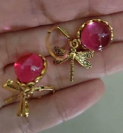 Boho Dragonfly Moonstone Drop Earrings Women - ZA-Zola