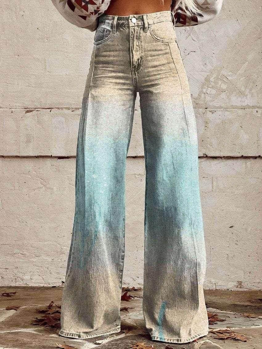 3D Print Bell Bottom Pants – Faux Denim Vibe - ZA-Zola