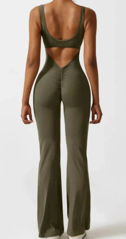Tight Yoga Bodysuit Casual Hollow Seamless Jumpsuit for Women - ZA-Zola