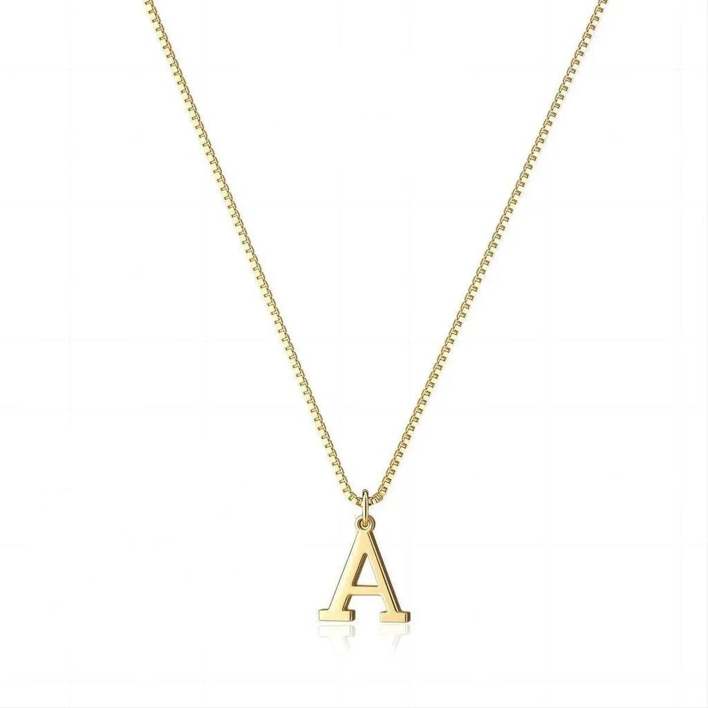 Gold Letter Pendant Necklace – Personalized Charm - ZA-Zola