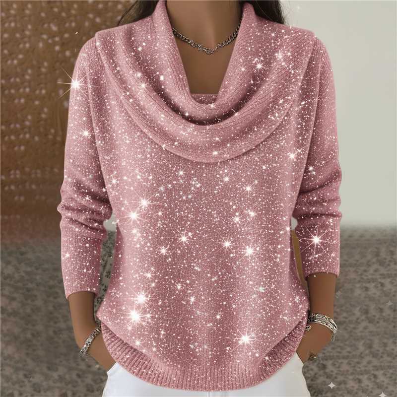 Soft Shine Round Neck Knit Sweater for Women