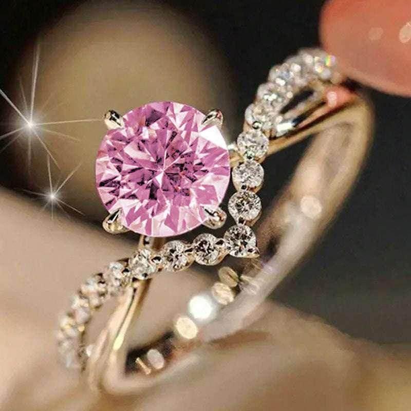 Zircon V-Shaped Ring for Women – Elegant Sparkle - ZA-Zola