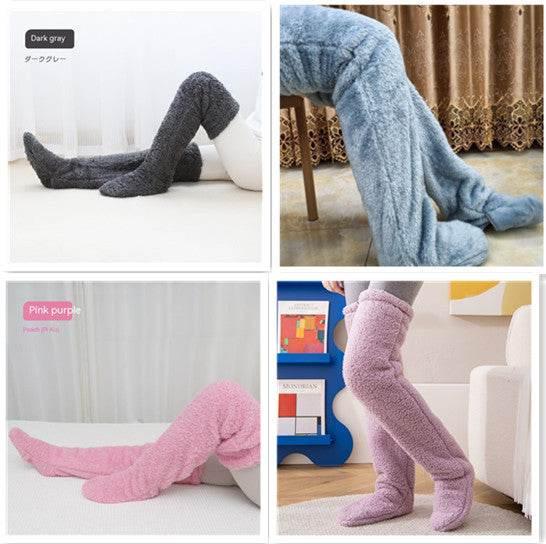 Comfort Over Knee High Fuzzy Socks – Warm Winter Stockings - ZA-Zola