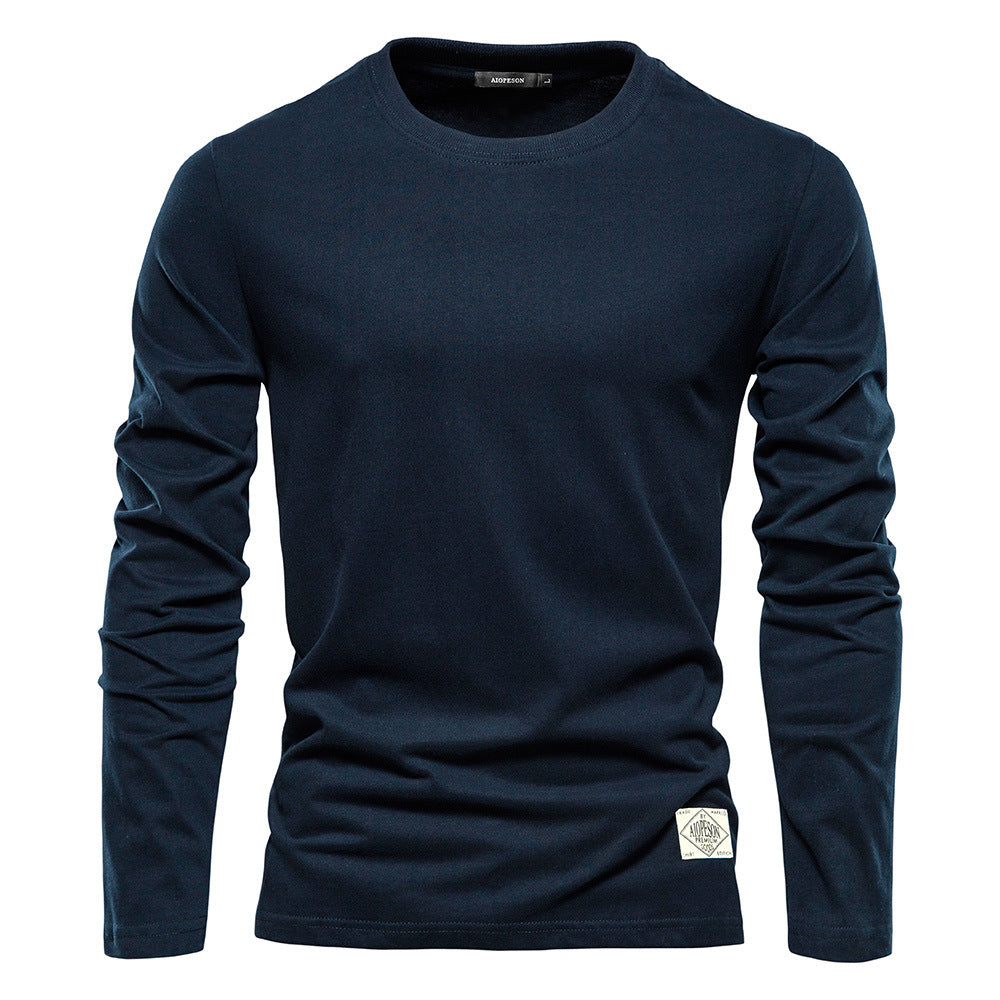 Men’s Casual Cotton Base Shirt – Round Neck Exercise & Leisure Essential