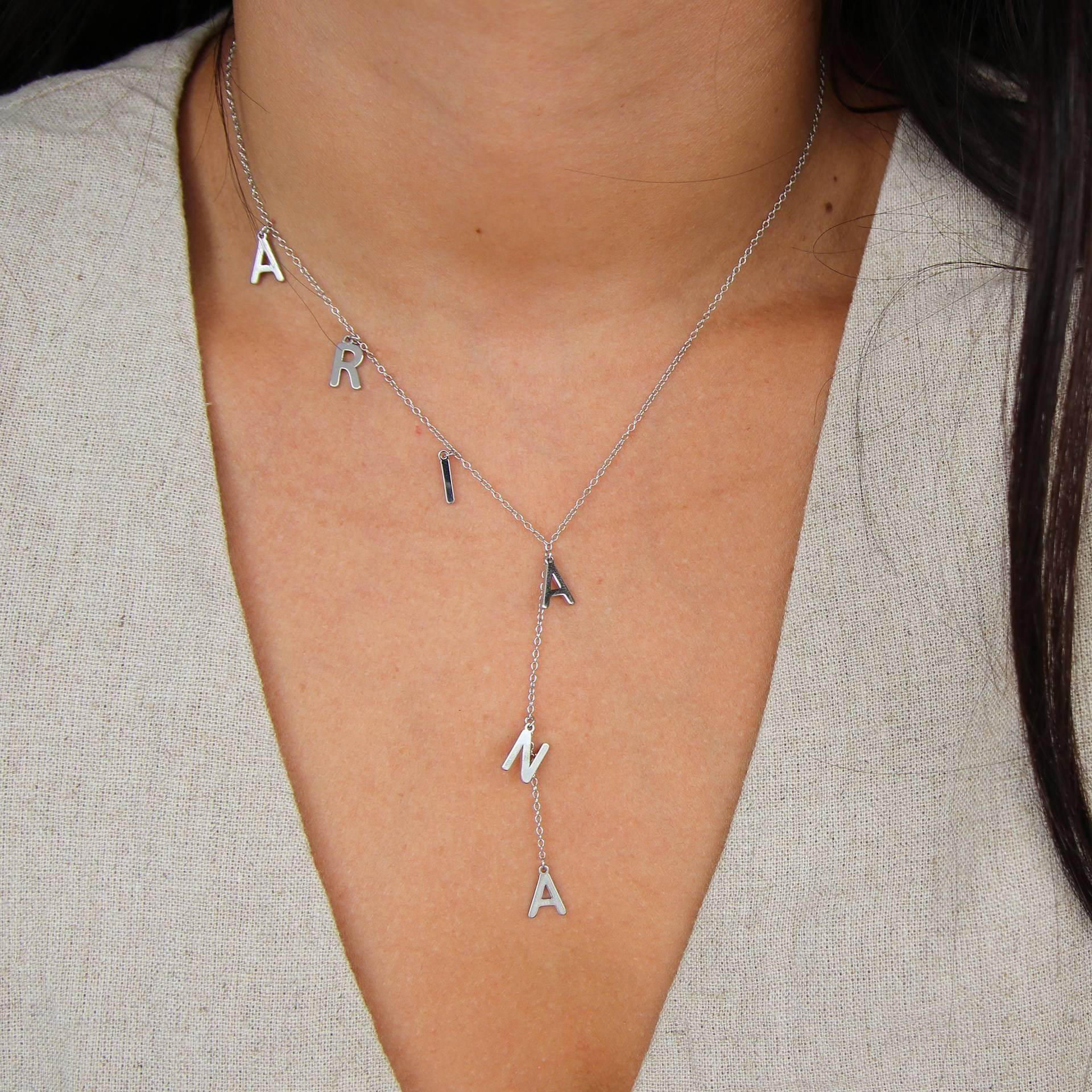 Lariat Name Necklace – Dainty Personalized Jewelry - ZA-Zola