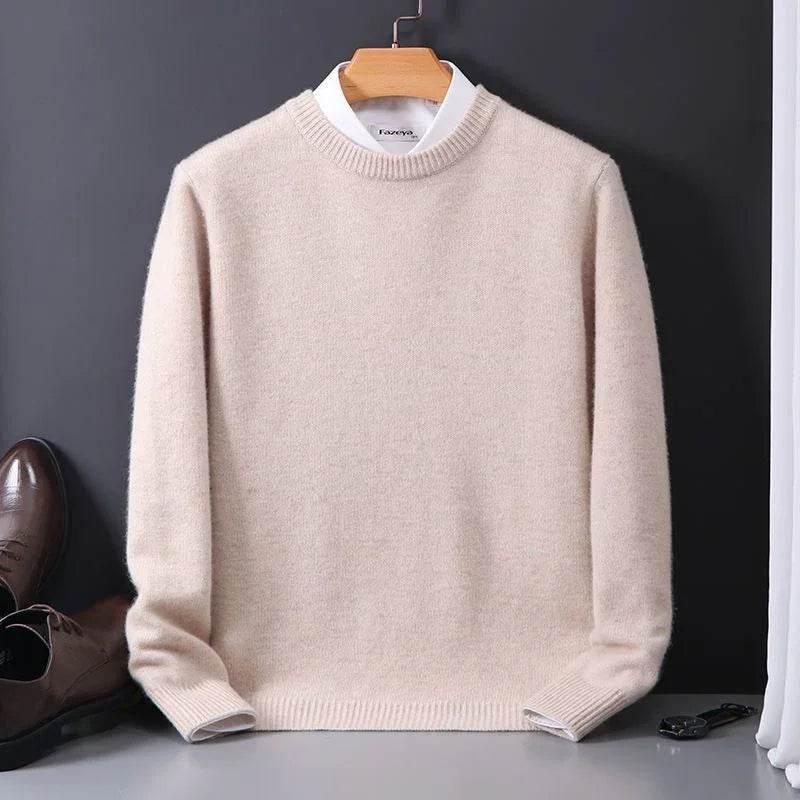 Loose Oversized Round Neck Wool Sweater for Men - ZA-Zola