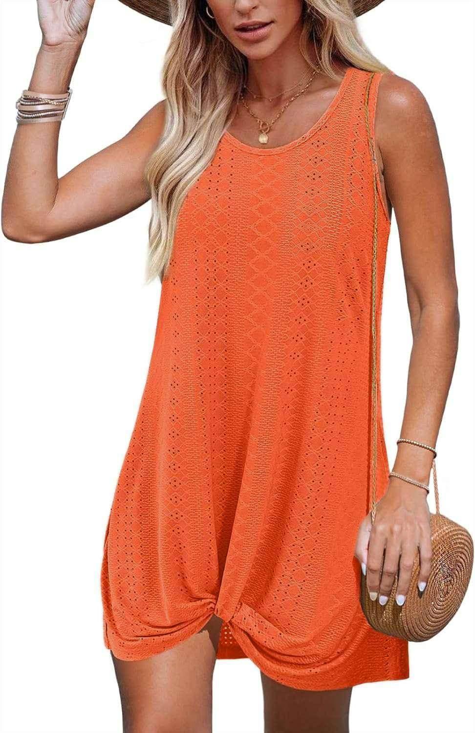 Hollow Out Sleeveless Beach Dress – S to XXL - ZA-Zola